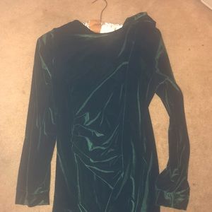 Velvety dark green dress